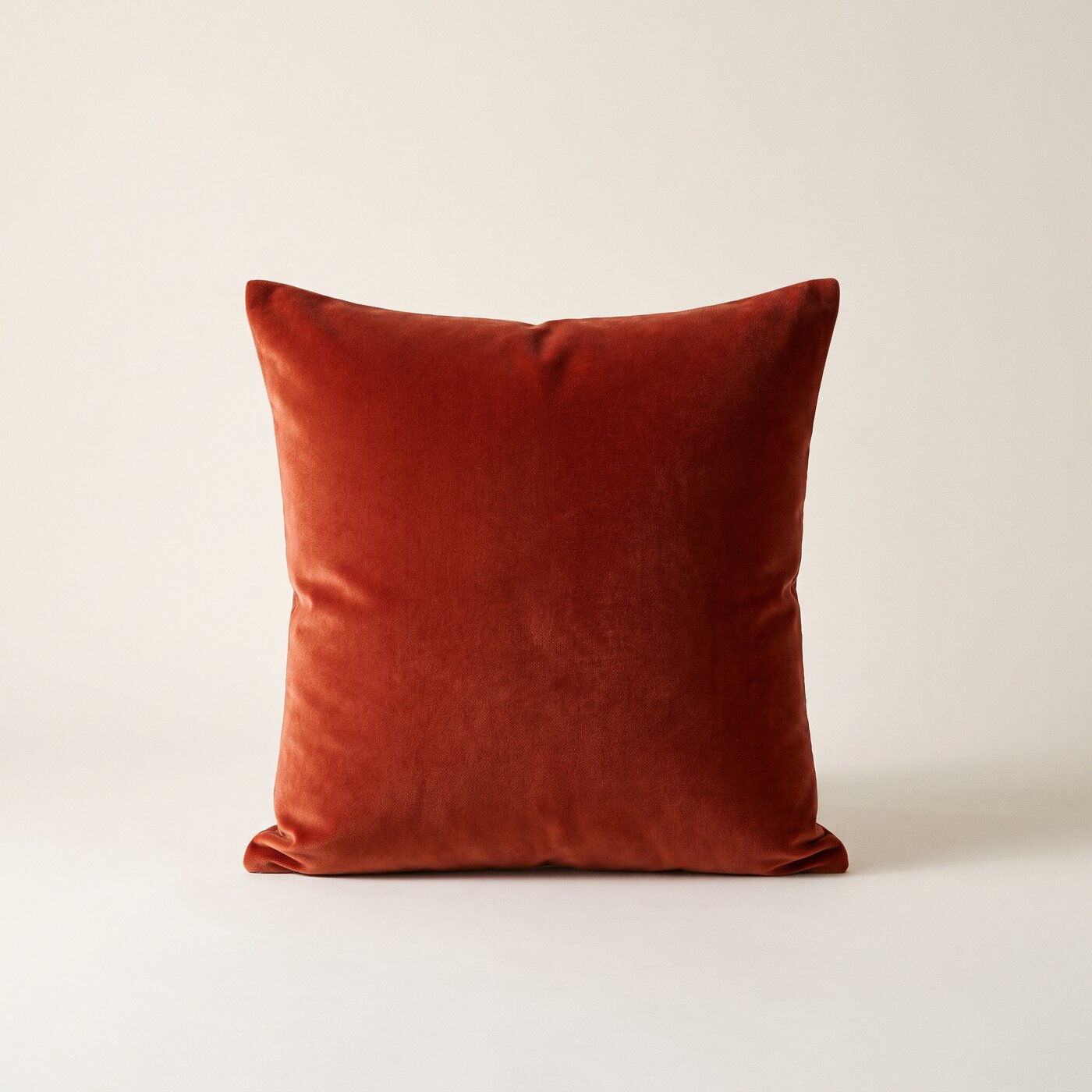 Poppy Velvet throw pillow cover, solid cut velvet in a deep rust tone
